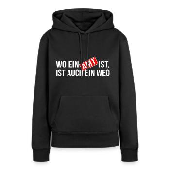 arbeitslos arbeitsamt hartz amt - Frauen Premium Bio Hoodie - Schwarz - Vorne - Julia (174cm)