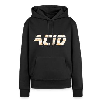 ACID - Techno - Musique techno - Rave - Sweat à capuche Premium bio Femme - noir - Devant - Julia (174cm)