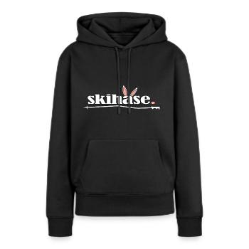 skifahrer ski-alpin skihase im pulverschnee - Frauen Premium Bio Hoodie - Schwarz - Vorne - Julia (174cm)