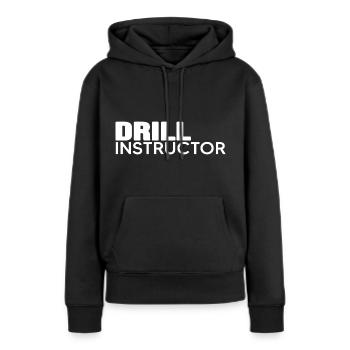Instructeur « drill-instructeur » Coach - Sweat à capuche Premium bio Femme - noir - Devant - Julia (174cm)