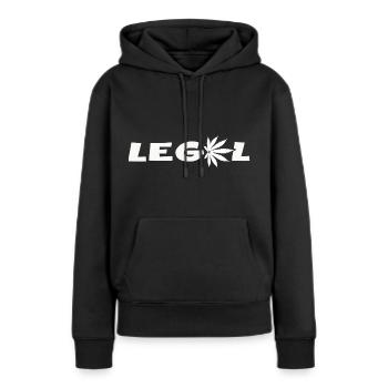 Cannabis Leaf Legal Cannabis Club High Indica Weed - Sweat à capuche Premium bio Femme - noir - Devant - Julia (174cm)