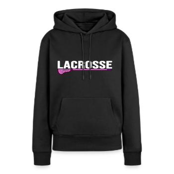 Lacrosse Lacrosse Racket Lacrosse Joueur - Sweat à capuche Premium bio Femme - noir - Devant - Julia (174cm)