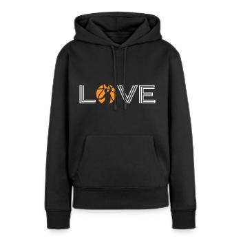 basketball "love-basketball" basketballspiel dunk - Frauen Premium Bio Hoodie - Schwarz - Vorne - Julia (174cm)
