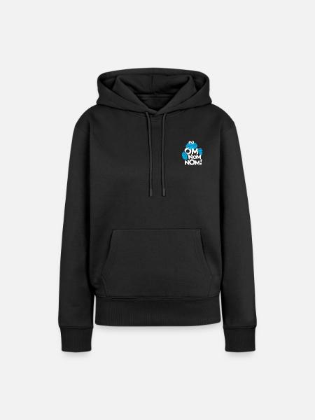 Sesame Street Cookie Monster Om Nom Nom - Women’s Premium Organic Hoodie - black