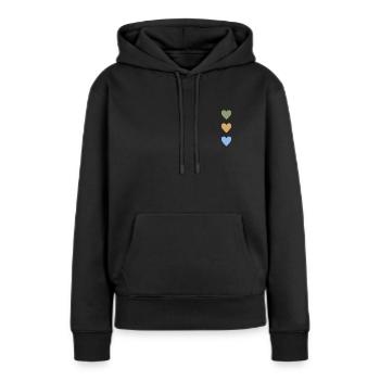 Hearts - Women’s Premium Organic Hoodie - black - Front - Julia (174cm)