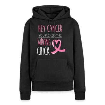 Brust-Krebs-Monat - Frauen Premium Bio Hoodie - Schwarz - Vorne - Julia (174cm)