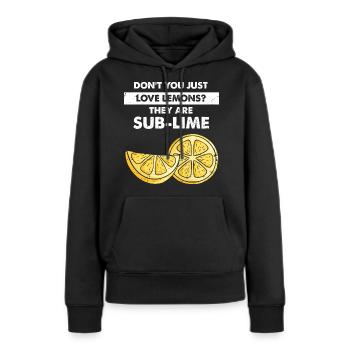 Limonade Limonade Limonade Limonade Stand Design - Sweat à capuche Premium bio Femme - noir - Devant - Julia (174cm)