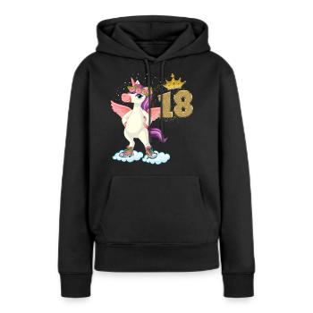 Unicorn Birthday 18 Years Gift Princess - Women’s Premium Organic Hoodie - black - Front - Julia (174cm)