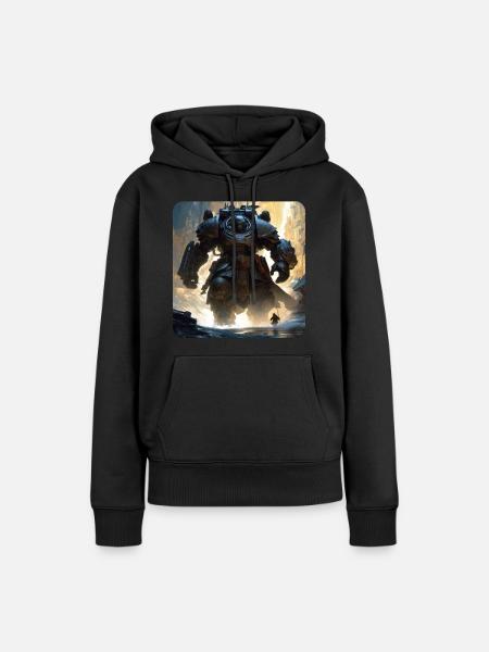 Dunkler Cyborg Android Krieger - Frauen Premium Bio Hoodie - Schwarz
