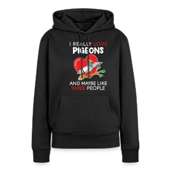 Ich liebe Tauben Design für Taubenliebhaber - Frauen Premium Bio Hoodie - Schwarz - Vorne - Julia (174cm)