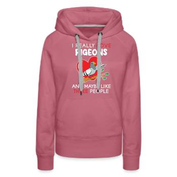 Ich liebe Tauben Design für Taubenliebhaber - Frauen Premium Bio Hoodie - Malve - Vorne - Isabella (175cm)