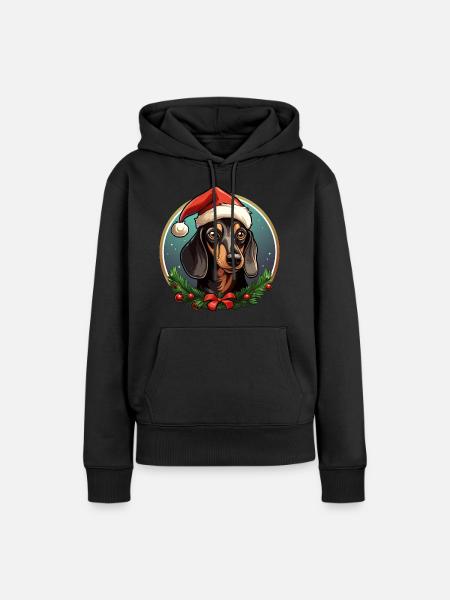 Dachshund Christmas - Women’s Premium Organic Hoodie - black