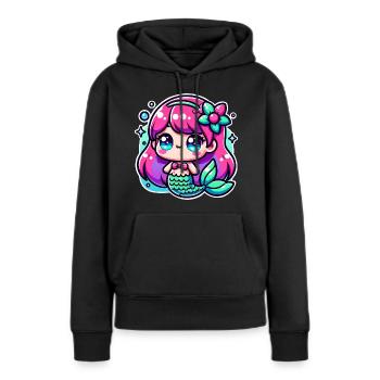 Meerjungfrau - Frauen Premium Bio Hoodie - Schwarz - Vorne - Julia (174cm)