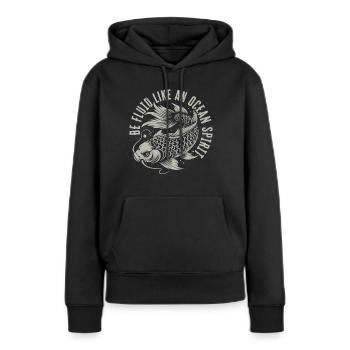 Seien Sie fließend wie ein Geist des Ozeans - Frauen Premium Bio Hoodie - Schwarz - Vorne - Julia (174cm)