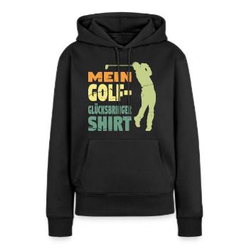Golfspieler Sport Golfspieler Geschenk - Frauen Premium Bio Hoodie - Schwarz - Vorne - Julia (174cm)