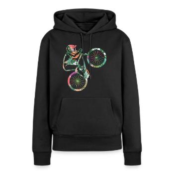 Mountain Bike Fahrrad Mädchen Mountainbike - Frauen Premium Bio Hoodie - Schwarz - Vorne - Julia (174cm)