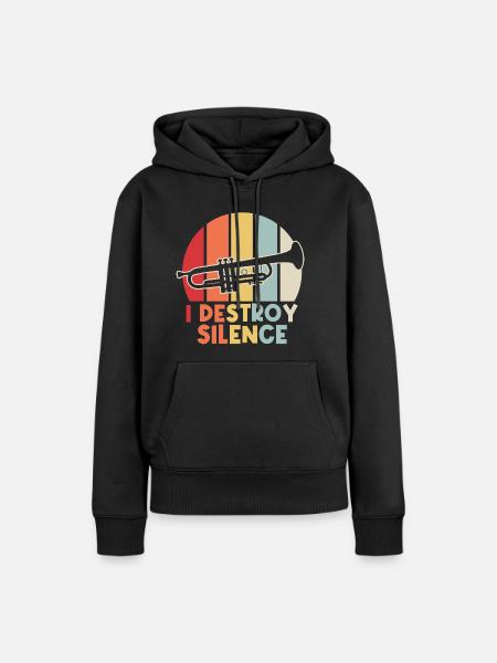 Ich zerstöre die Stille - Frauen Premium Bio Hoodie - Schwarz