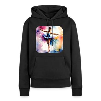 Prima Ballerina mit bunten Farben - Frauen Premium Bio Hoodie - Schwarz - Vorne - Julia (174cm)
