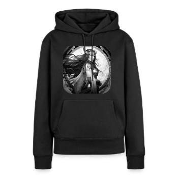 Stolze Wikingerin Germanin Schildmaid - Frauen Premium Bio Hoodie - Schwarz - Vorne - Julia (174cm)