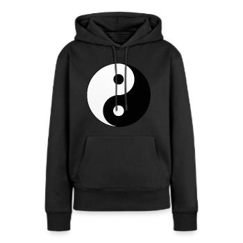 Yin Yang YOGA - Frauen Premium Bio Hoodie - Schwarz - Vorne - Julia (174cm)
