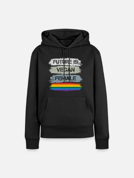 Future is Vegan Female and Colorful - Frauen Premium Bio Hoodie - Schwarz