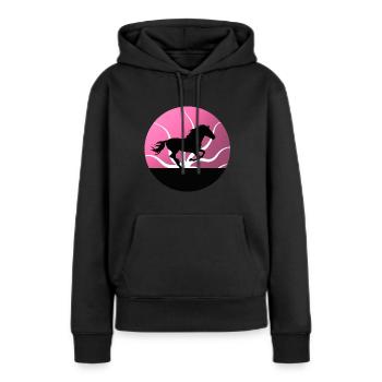 Chevaux équitation sport équestre - Sweat à capuche Premium bio Femme - noir - Devant - Julia (174cm)
