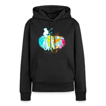 skifahren - Frauen Premium Bio Hoodie - Schwarz - Vorne - Julia (174cm)