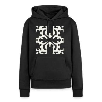 Abstract, elegant white graffiti design - Women’s Premium Organic Hoodie - black - Front - Julia (174cm)