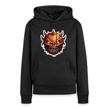 Horror Kürbis, Halloween Kürbis - Frauen Premium Bio Hoodie - Schwarz - Vorne - Julia (174cm)