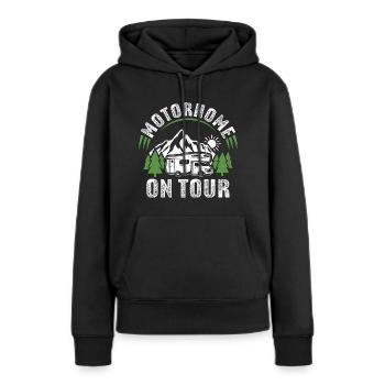 Wohnmobil auf Tour - Frauen Premium Bio Hoodie - Schwarz - Vorne - Julia (174cm)