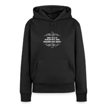 ich bleibe locker - Frauen Premium Bio Hoodie - Schwarz - Vorne - Julia (174cm)