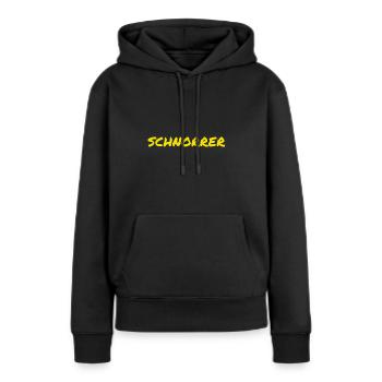 ich schnorre - Frauen Premium Bio Hoodie - Schwarz - Vorne - Julia (174cm)