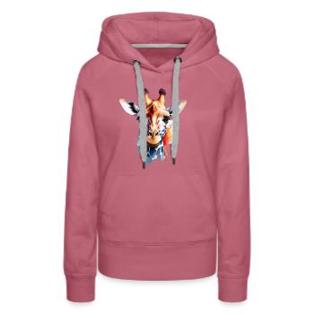 Giraffe Bunt Cool Niedlich Animiert - Frauen Premium Bio Hoodie - Malve - Vorne - Isabella (175cm)