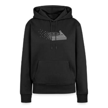 Plattenspieler - Frauen Premium Bio Hoodie - Schwarz - Vorne - Julia (174cm)