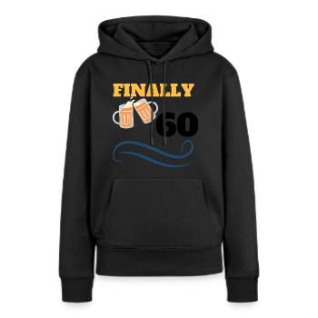 Enfin 60 T-shirt - Sweat à capuche Premium bio Femme - noir - Devant - Julia (174cm)