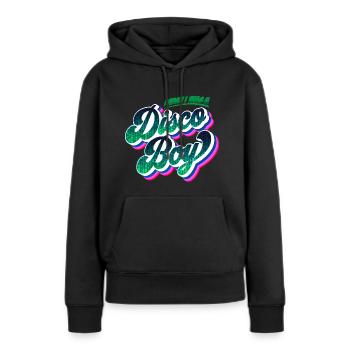 Disco Boy | Party Feiern Partyshirt - Frauen Premium Bio Hoodie - Schwarz - Vorne - Julia (174cm)