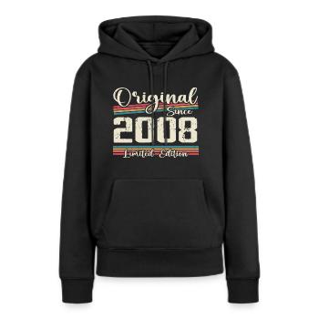 2008 Vintage Retro Geburtstagsgeschenk 2008 - Frauen Premium Bio Hoodie - Schwarz - Vorne - Julia (174cm)