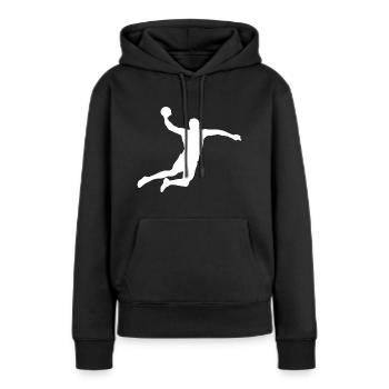 Handball joueurs Handball Club club club - Sweat à capuche Premium bio Femme - noir - Devant - Julia (174cm)