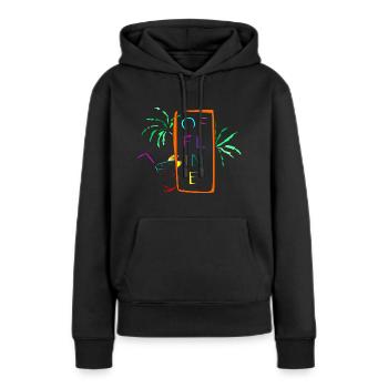 hors ligne multicolore - Sweat à capuche Premium bio Femme - noir - Devant - Julia (174cm)