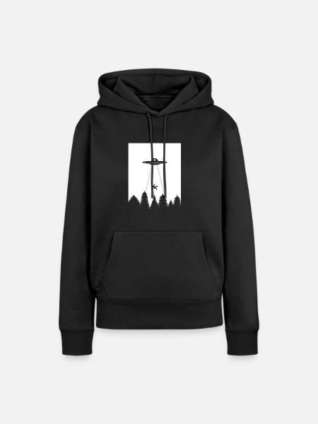 Vliegende schotel Ufo Alien hemdgeschenk - Dame Premium hoodie, økologisk bomuld - sort
