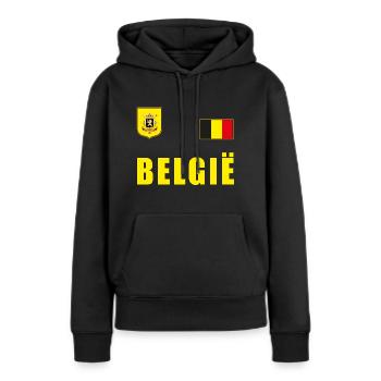 Belgien Fussball T-Shirt Trikot Fanshirt Fans - Frauen Premium Bio Hoodie - Schwarz - Vorne - Julia (174cm)