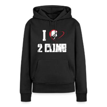 Escalade de la roche Freeclimbing - Sweat à capuche Premium bio Femme - noir - Devant - Julia (174cm)