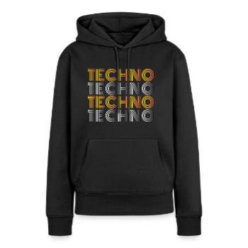 Techno Techno Techno Techno Techno chemise minimale - Sweat à capuche Premium bio Femme - noir - Devant - Julia (174cm)