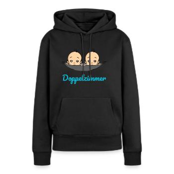 Doppelzimmer Baby Zwillinge Schwangerschaft - Frauen Premium Bio Hoodie - Schwarz - Vorne - Julia (174cm)
