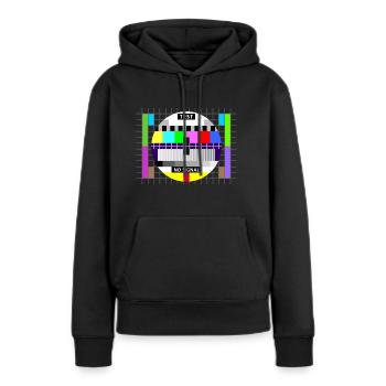 Testbild test card status no signal screen Display - Frauen Premium Bio Hoodie - Schwarz - Vorne - Julia (174cm)