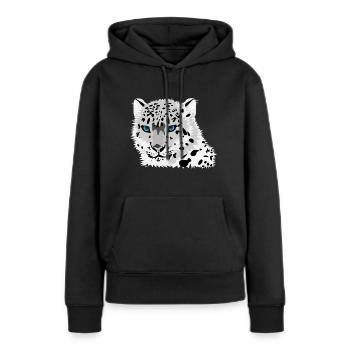 POLAR TIGER - Frauen Premium Bio Hoodie - Schwarz - Vorne - Julia (174cm)