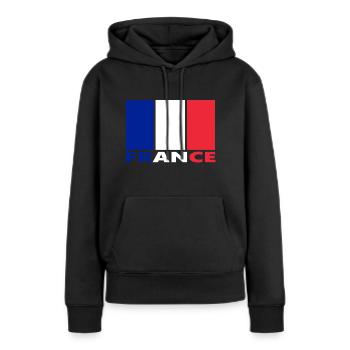 France, France - Sweat à capuche Premium bio Femme - noir - Devant - Julia (174cm)