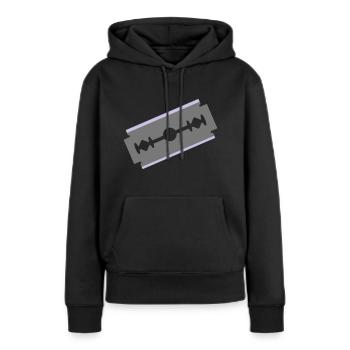 Rasierklinge Schneiden Schnitt abschneiden 2c - Frauen Premium Bio Hoodie - Schwarz - Vorne - Julia (174cm)