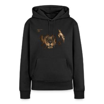 Löwe tief schwarze Teile, for darkblack Textiles - Frauen Premium Bio Hoodie - Schwarz - Vorne - Julia (174cm)