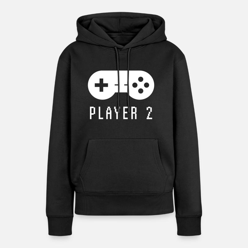 Gamer Player 2 - Sweat à capuche Premium bio Femme - noir